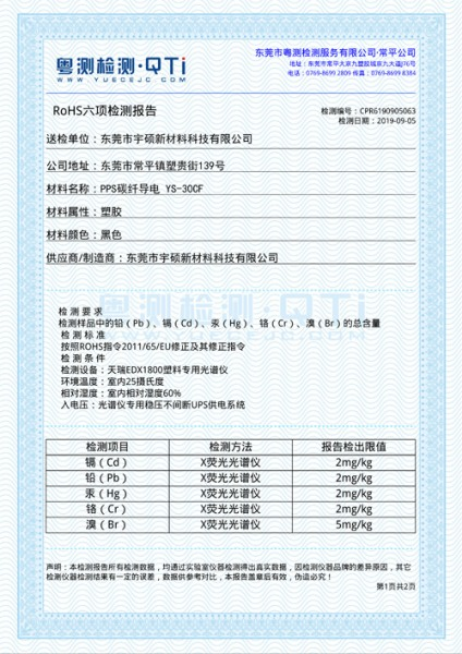 ROHS環(huán)保檢測報告